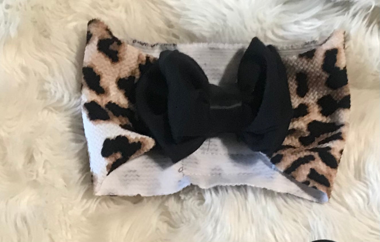 B.C JAMES CO.  Cheetah Baby blanket with matching head wrap bow