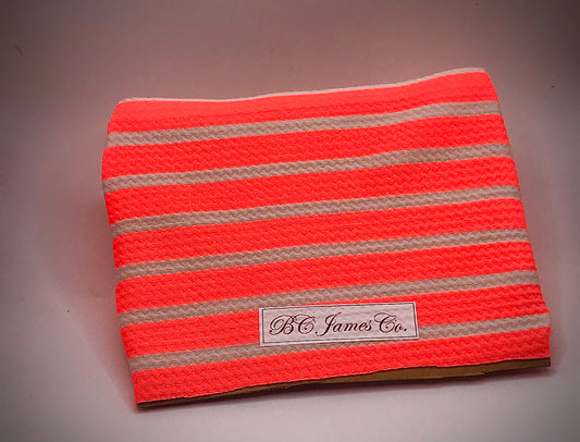 Baby headband, Neon pink and white stripes bullet material