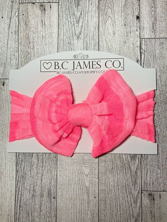 B.C JAMES CO. Neon Pink striped Baby girl headband