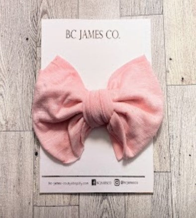 Baby girl light pink bow headband