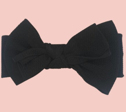 Baby headband, black, baby bow, headband, head wrap