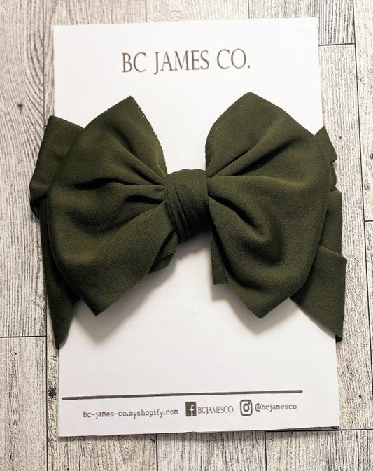 B.C JAMES CO. ARMY green Bow Headband