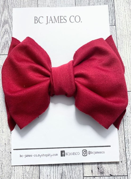 Baby girl red bow headband