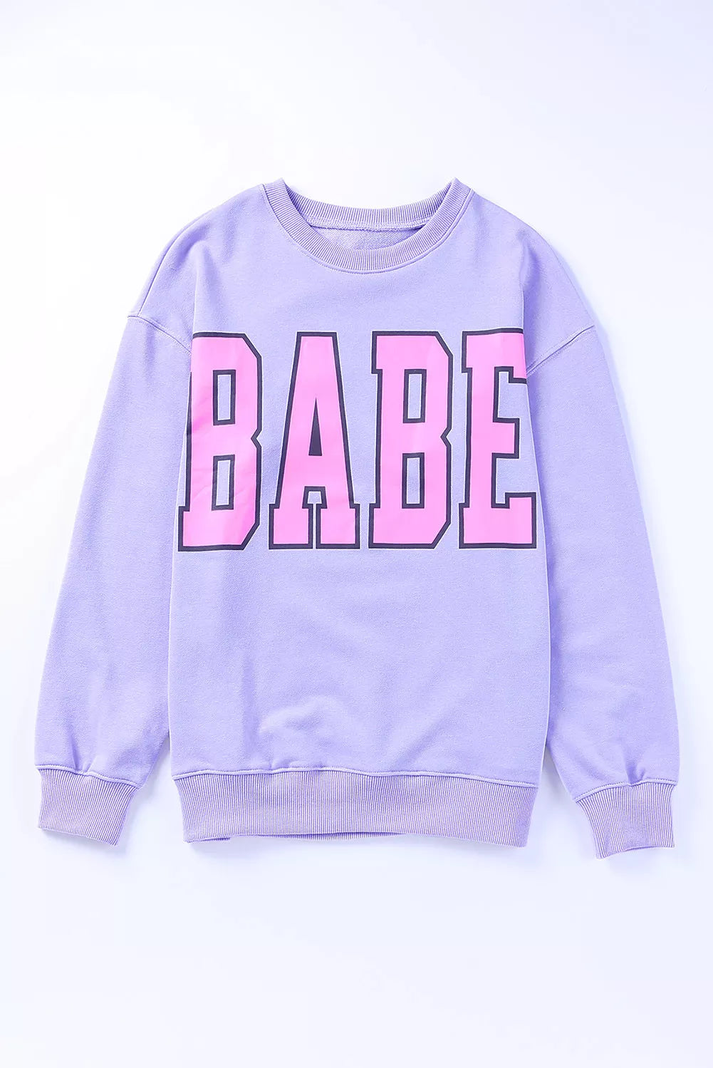 Gray/Purple BABE Crewneck Sweatshirt