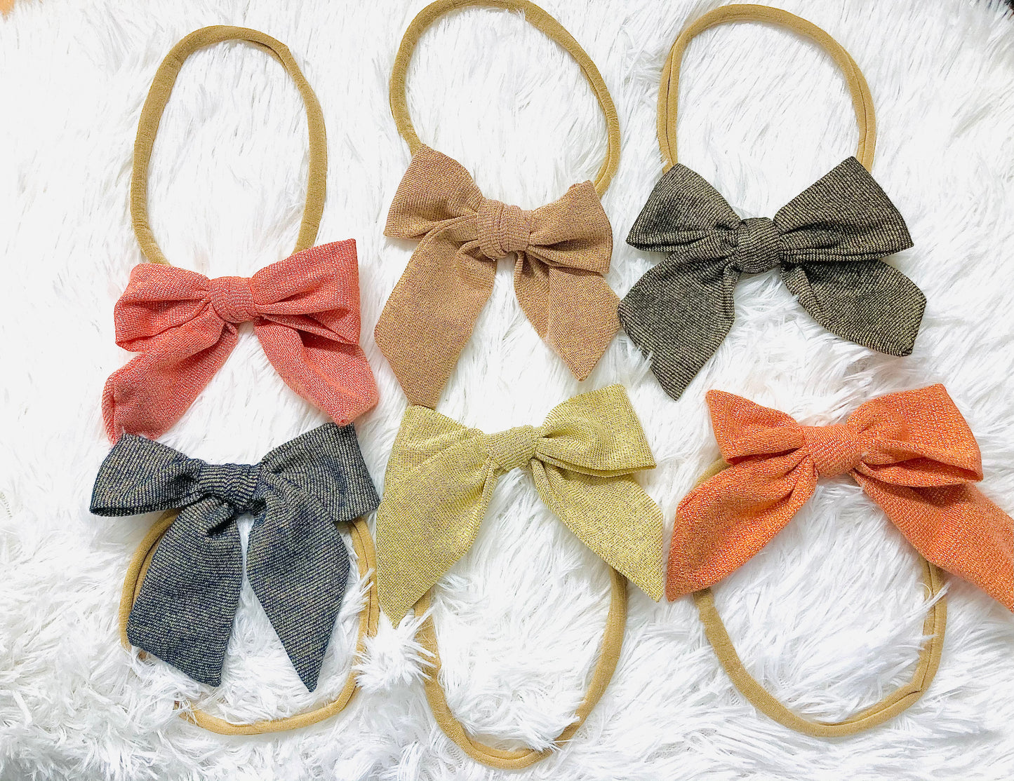 B.C JAMES CO. Metallic neutral color Bow Headbands