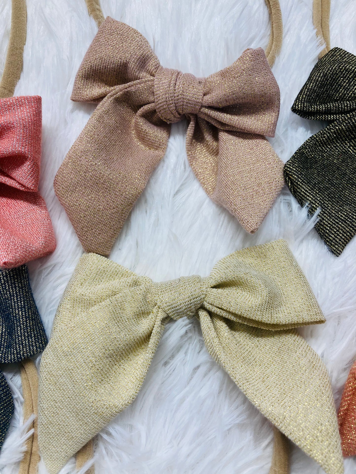 B.C JAMES CO. Metallic neutral color Bow Headbands