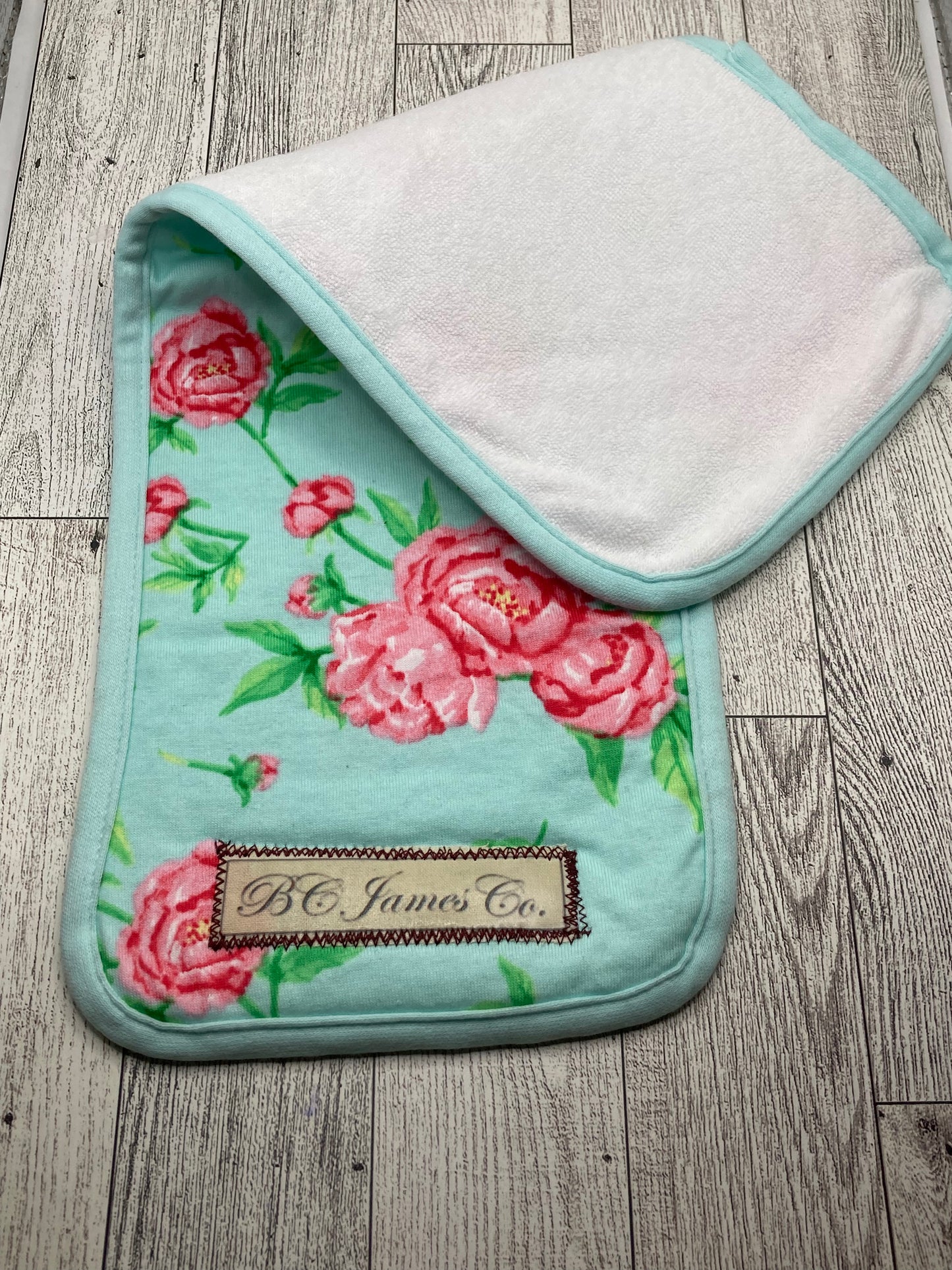 B.C JAMES CO. Floral Baby burp towel