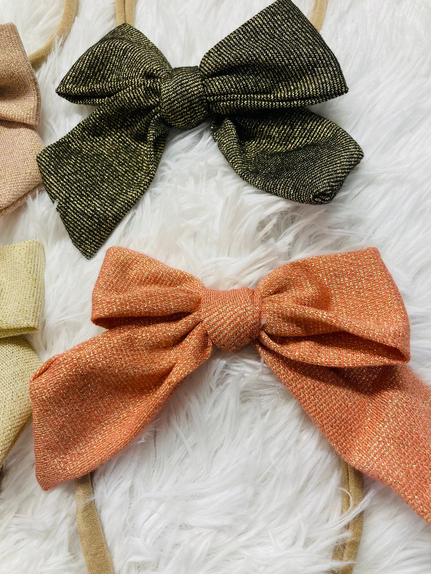 B.C JAMES CO. Metallic neutral color Bow Headbands