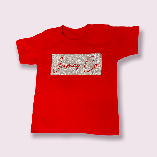 B.C JAMES CO. Red & glitter baby girl T-Shirt