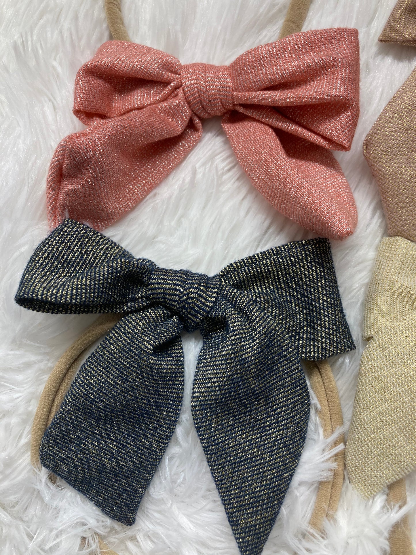 B.C JAMES CO. Metallic neutral color Bow Headbands