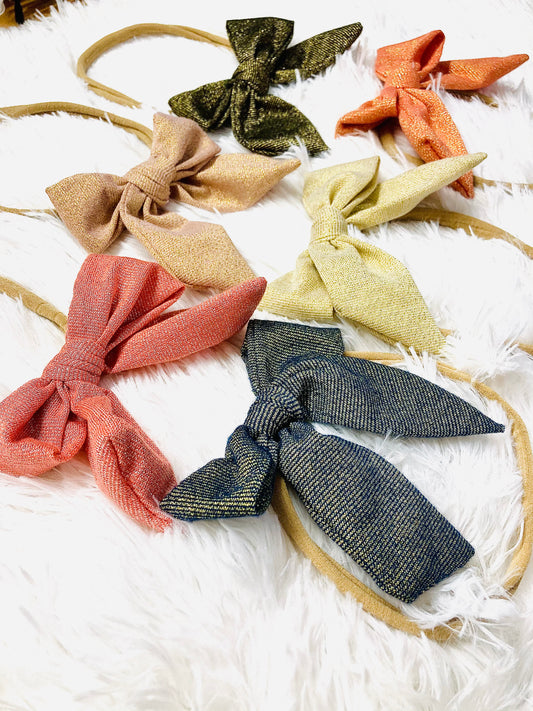 B.C JAMES CO. Metallic neutral color Bow Headbands